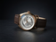 TOMI Elegant Leather-Strap Analog Watch – Textured Silver Dial