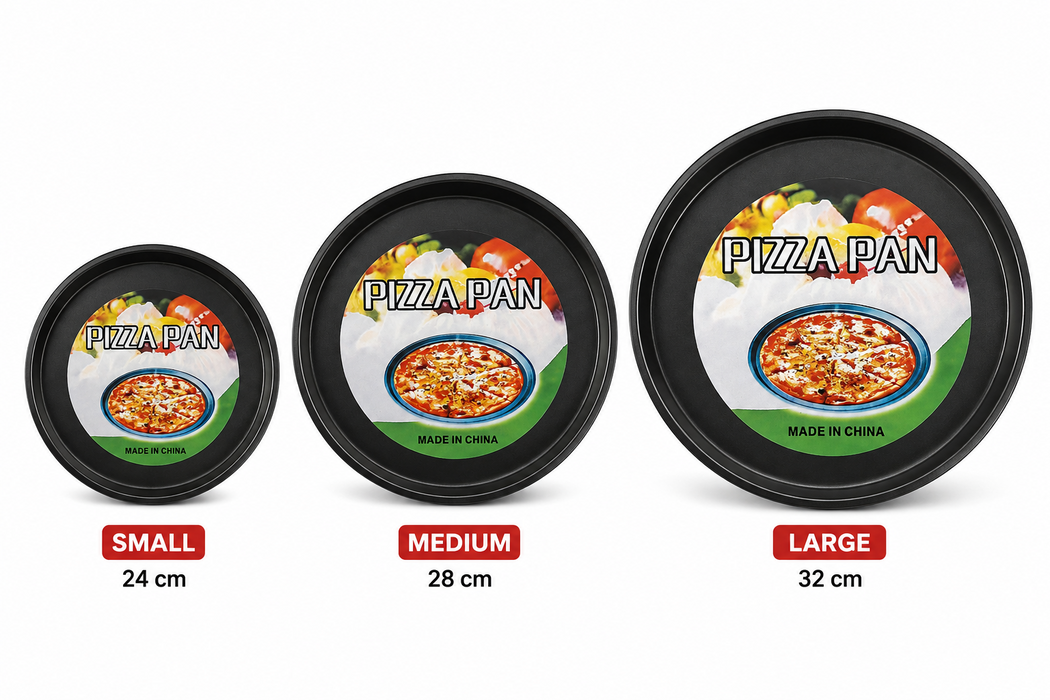 Springform Pizza Pan Set – Non-Stick Round Baking Cake & Pizza Tin Set | Removable Bottom | 3-Piece Bakeware Set