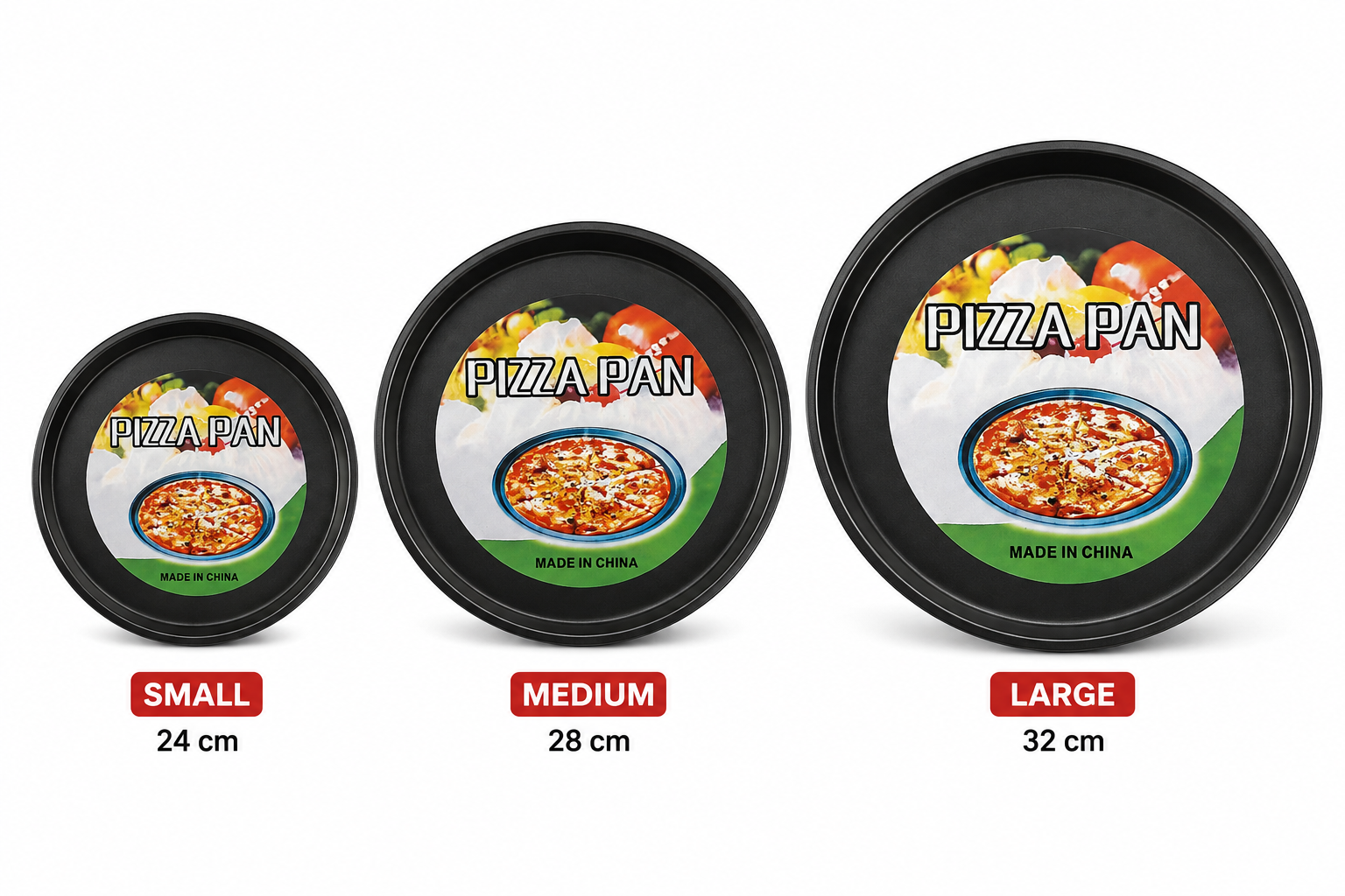 Springform Pizza Pan Set – Non-Stick Round Baking Cake & Pizza Tin Set | Removable Bottom | 3-Piece Bakeware Set