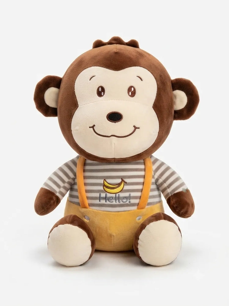 Adorable Plush Monkey Toy with Stripe Romper