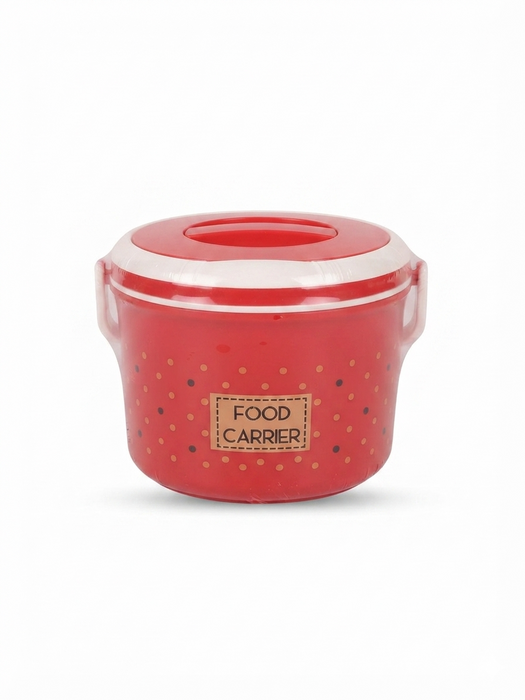 Red Food Carrier Container with Secure Lid & Handles