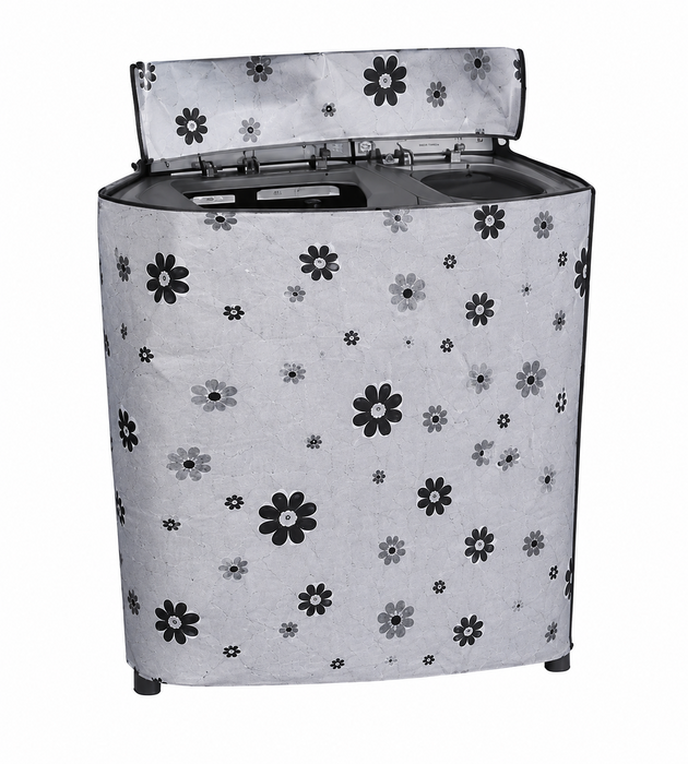 Semi Automatic Washing Machine Cover – Waterproof & Dustproof Twin Tub Washer Cover | Floral Print | Durable Protective Cover