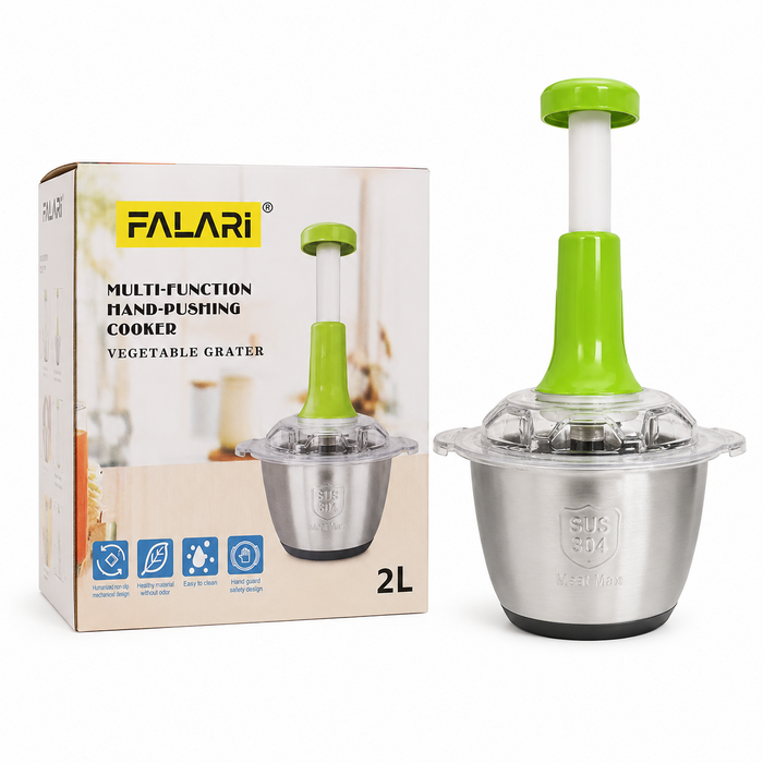 Falari Multifunctional Hand Push Chopper – Manual Vegetable & Food Cutter | Pull Press Food Processor