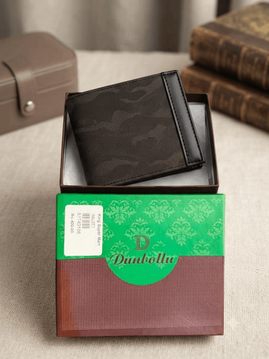 Premium Camouflage Texture Men's Bi-Fold Wallet - Sleek & Modern Dunbollu Style.