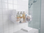 Wall-Mounted Clear Acrylic Bathroom Organizer Shelf with Towel Bar
