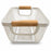White Metal Mesh Basket with Wooden Handles
