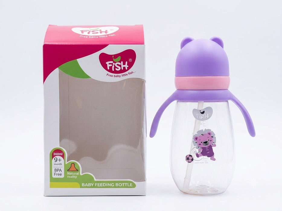 FISH BPA-Free Baby Feeding Bottle with Handles (360ml)
