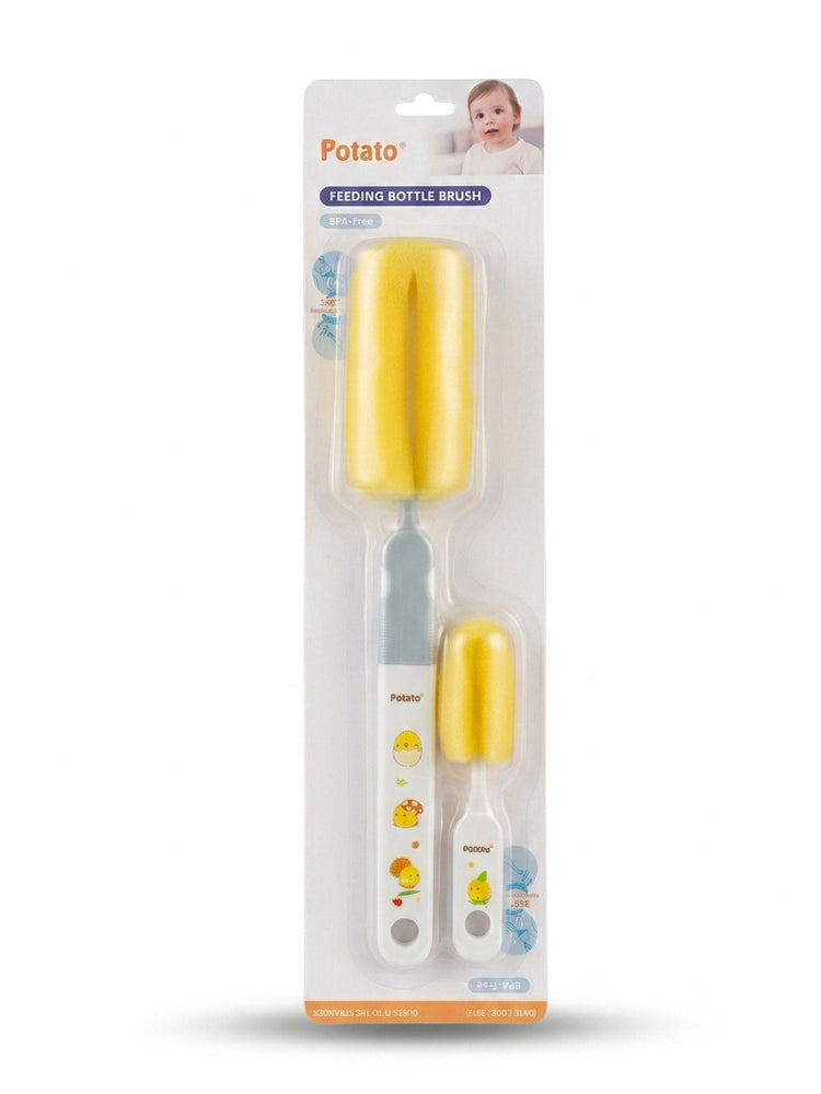 Potato Baby Feeding Bottle & Nipple Cleaning Brush Set