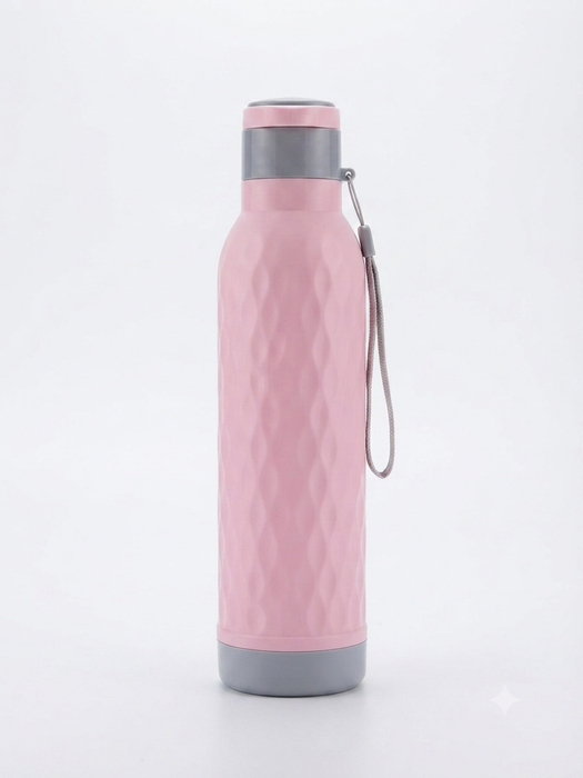 Insulated Textured Water Bottle with Carry Strap