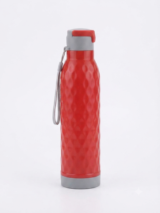 Insulated Textured Water Bottle with Carry Strap