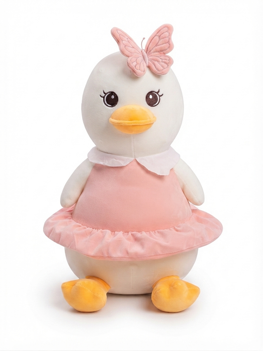 Plush Duckling Duo with Ruffled Dresses
