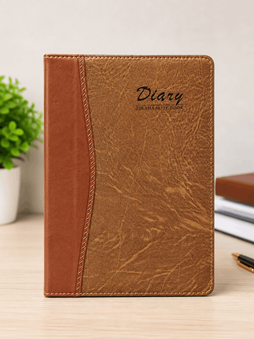 Premium A5 Leather Notebook with Red & Black Textured Cover – Elegant Journal for Writing, Office, Study & Daily Notes