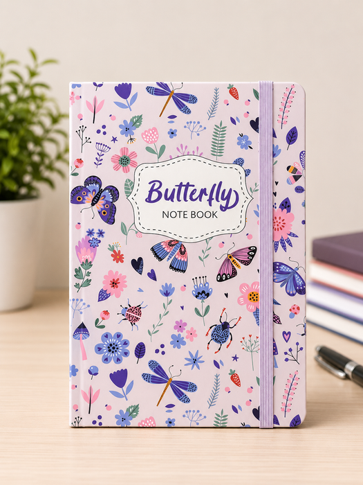 Premium Butterfly Floral Hardcover Notebook – Elegant Designer Diary & Writing Journal