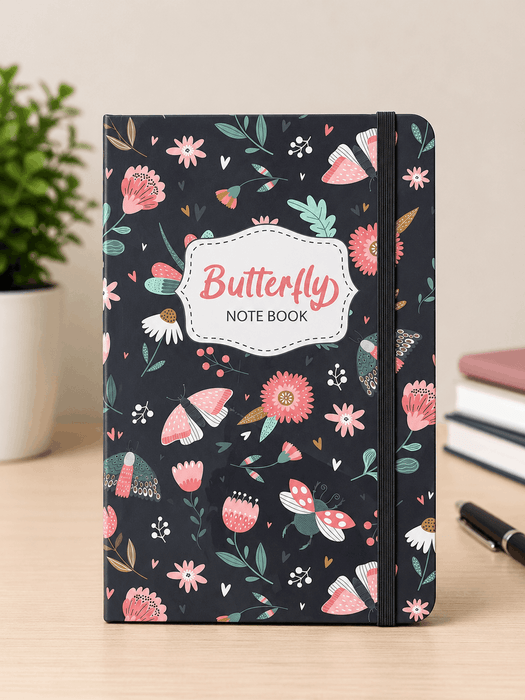 Premium Butterfly Floral Hardcover Notebook – Elegant Designer Diary & Writing Journal