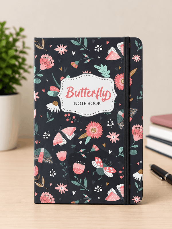 Premium Butterfly Floral Hardcover Notebook – Elegant Designer Diary & Writing Journal