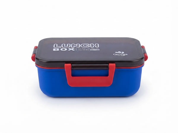 omega Collection Airtight Orange & Teal Bento Lunch Box with Secure Lid Locks