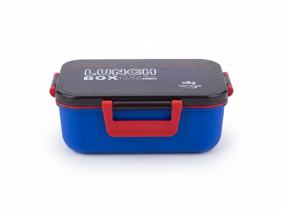 omega Collection Airtight Orange & Teal Bento Lunch Box with Secure Lid Locks