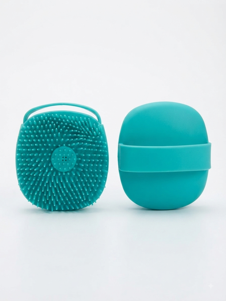 Soft Silicone Bath & Shower Body Brush Set with Soap Dispenser