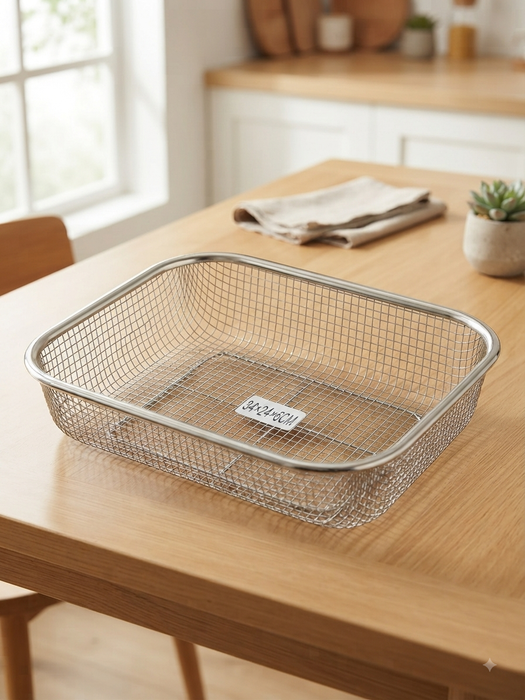 Premium Stainless Steel Multi-Purpose Kitchen Storage Basket & Cutlery Holder Organizer