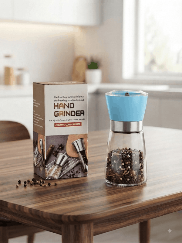 Piece Colorful Stainless Steel Salt and Pepper Grinder Set - Adjustable Ceramic Core Mills with Glass Jars