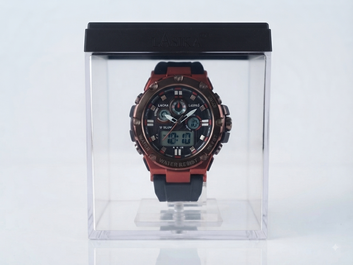 Lasika Water-Resistant Dual-Display Sports Watch