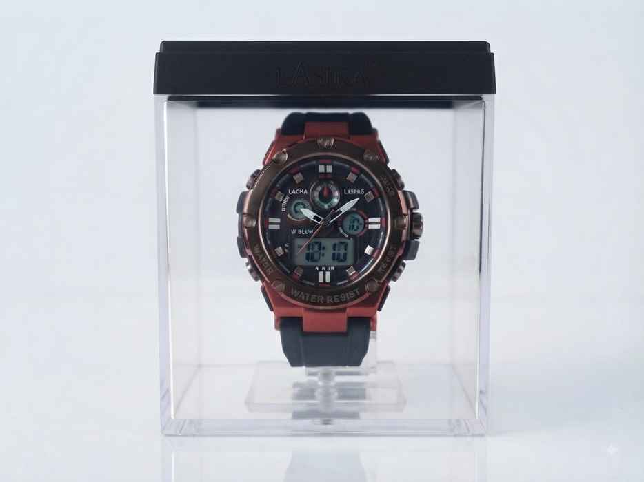 Lasika Water-Resistant Dual-Display Sports Watch